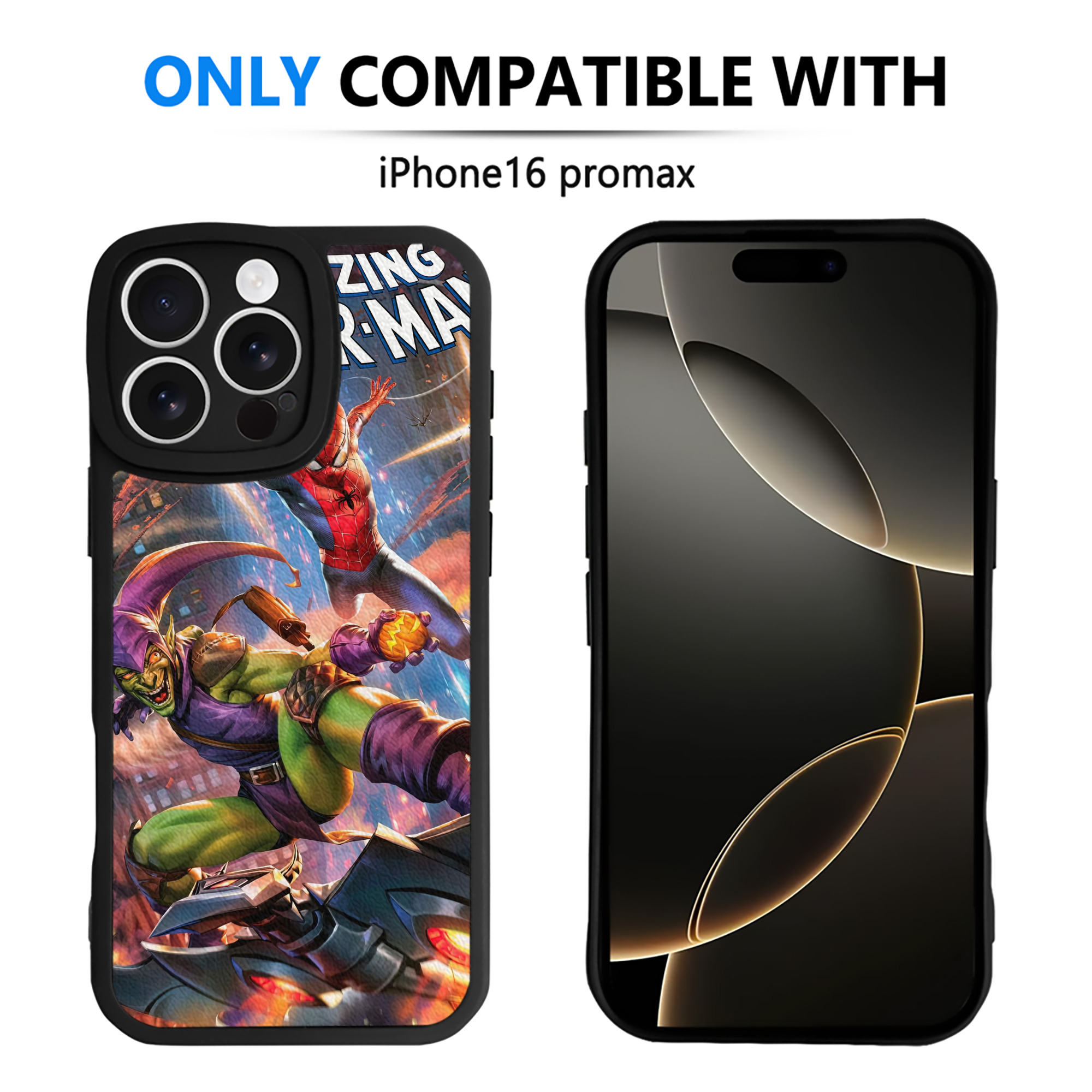 Spider Man スパイダーマン 【iPhone 16シリーズ対応】シリコンスマホケース（レザー調） 材質：シリコン